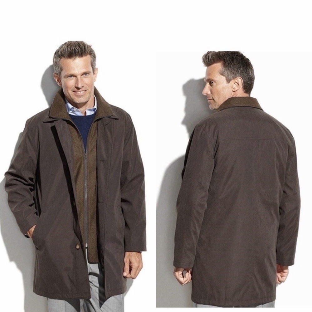 LAUREN RALPH LAUREN Men's Edgar Classic Fit Trench Coat Removable Liner Size 46R
